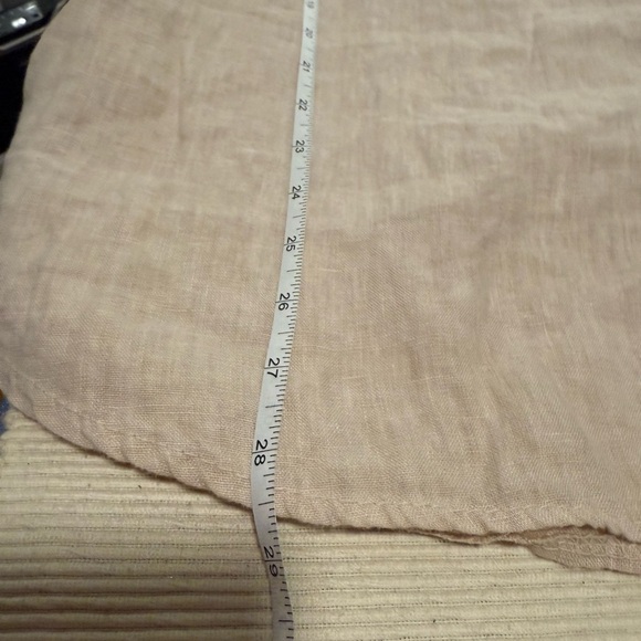 Women's Light Pink Linen  Button-Up Top - Picture 6 of 10